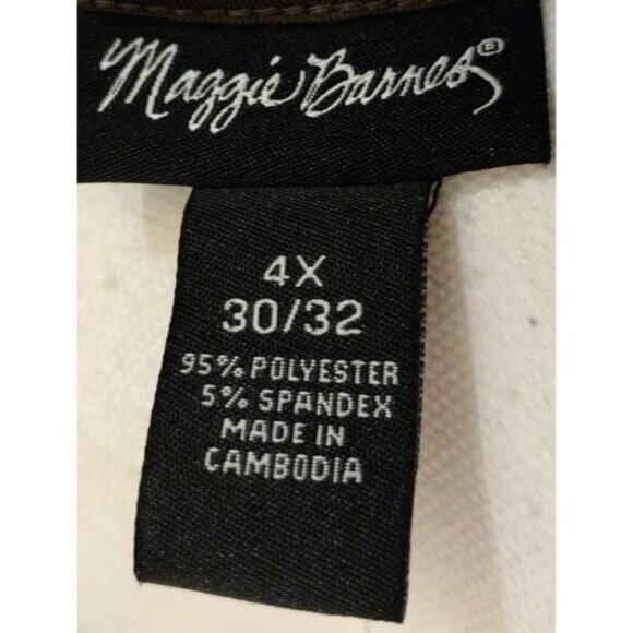 Maggie Barnes Women's Ruffled OLIVE GREEN Tunic Top 4X (30/32) Polyester/Spandex - Picture 4 of 8